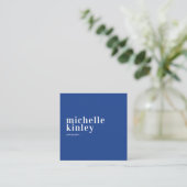 Modern minimalist simple QR personal royal blue Vierkante Visitekaartje (Staand voorkant)