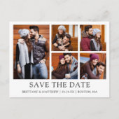 Modern Minimalist Simple Save the Date 5 Foto Briefkaart (Voorkant)