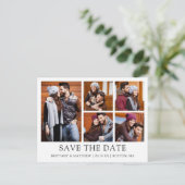 Modern Minimalist Simple Save the Date 5 Foto Briefkaart (Staand voorkant)