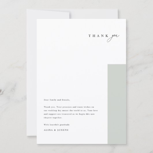 Modern Minimalist Simple Script Wedding Photo Bedankkaart (Achterkant)