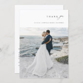 Modern Minimalist Simple Script Wedding Photo Bedankkaart (Voorkant / Achterkant)