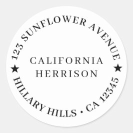 Modern Minimalist Simple Star Design Ronde Sticker