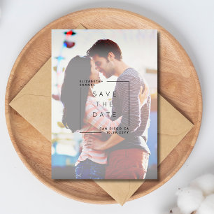 Modern Minimalist Sla de datumfoto op   Wit Bedankkaart