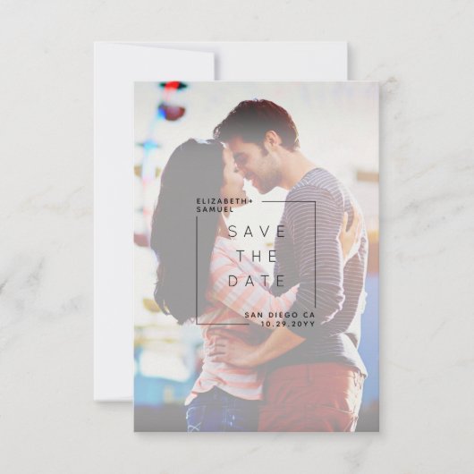 Modern Minimalist Sla de datumfoto op | Wit Bedankkaart (Voorkant)