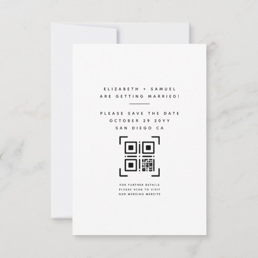 Modern Minimalist Sla de datumfoto op | Wit Bedankkaart (Achterkant)