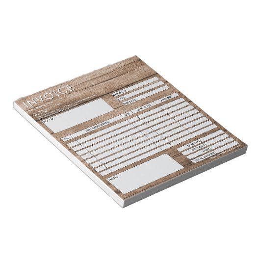 Modern Minimalist Small Invoice Form Business Logo Notitieblok (Schuin)