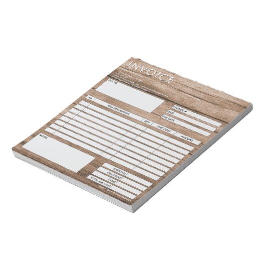 Modern Minimalist Small Invoice Form Business Logo Notitieblok (Linkerzijde)