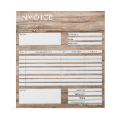 Modern Minimalist Small Invoice Form Business Logo Notitieblok (Voorkant)