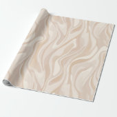 Modern Minimalist Soft Beige Flow Abstract Pattern Cadeaupapier (Uitgerold)