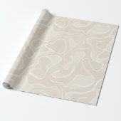 Modern Minimalist Soft Beige Flow Abstract Pattern Cadeaupapier (Uitgerold)