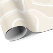 Modern Minimalist Soft Beige Flow Abstract Pattern Cadeaupapier (Rol Hoek)