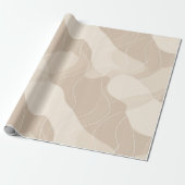 Modern Minimalist Soft Beige Flow Abstract Pattern Cadeaupapier (Uitgerold)