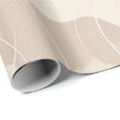 Modern Minimalist Soft Beige Flow Abstract Pattern Cadeaupapier (Rol Hoek)