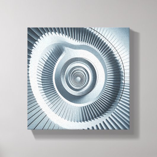 Modern Minimalist Spiral Staircase Art - Abstract Canvas Afdruk (Voorkant)