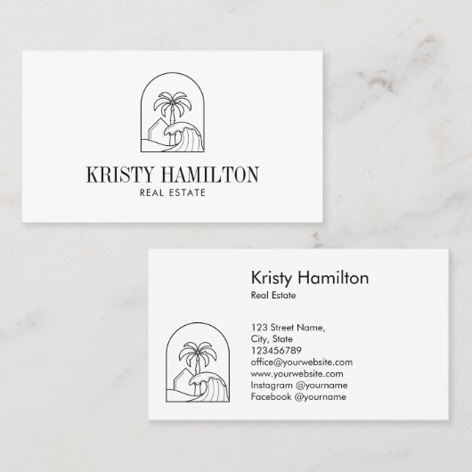 MODERN MINIMALIST - strandhuis Visitekaartje (Voorkant / Achterkant)