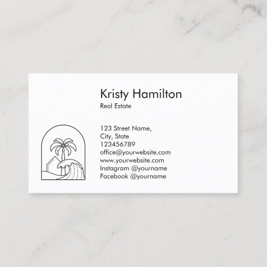 MODERN MINIMALIST - strandhuis Visitekaartje (Achterkant)