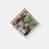 Modern Minimalist Striped 30th Birthday Photo Servet (Hoek)