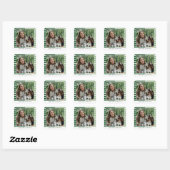 Modern Minimalist Striped 30th Birthday Photo Vierkante Sticker (Vel)