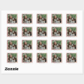 Modern Minimalist Striped 30th Birthday Photo Vierkante Sticker (Vel)