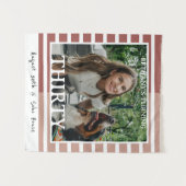 Modern Minimalist Striped 30th Birthday Photo Wandkleed (Voorkant (horizontaal))