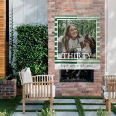 Modern Minimalist Striped 30th Birthday Photo Wandkleed