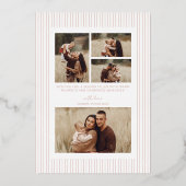 Modern Minimalist Stripes Christmas Holiday Folie Feestdagenkaart (Achterkant)