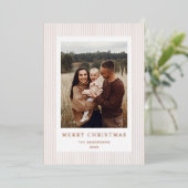 Modern Minimalist Stripes Christmas Holiday Folie Feestdagenkaart (Staand Voorkant)