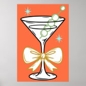 Modern Minimalist Stylish Martini Cocktail Trendy Poster (Voorkant)