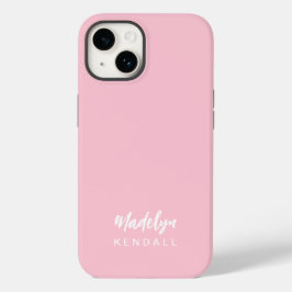 Modern Minimalist Stylish Script Cotton Candy Pink Case-Mate iPhone 14 Hoesje