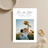 Modern Minimalist Sunflower Photo Wedding Save The Date