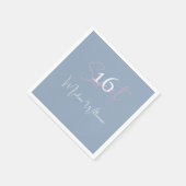 Modern Minimalist Sweet 16th Pink Blue Servet (Hoek)