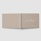 Modern Minimalist Taupe Script Wedding Gastenboek (Volledig)