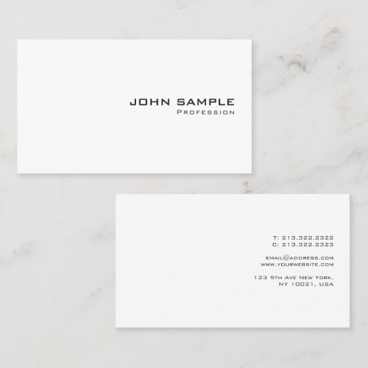 Modern Minimalist Template Elegant Easy to Make Visitekaartje (Voorkant / Achterkant)