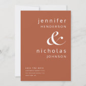 Modern minimalist Terracotta Ampersand Foto Save The Date (Voorkant)
