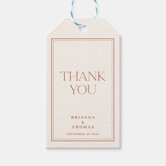 Modern minimalist Terracotta Elegant Cadeaulabel (Voorkant)