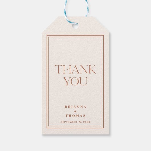 Modern minimalist Terracotta Elegant Cadeaulabel (Achterkant)