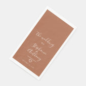 Modern minimalist Terracotta Heart Wedding Servet (Hoek)