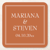 Modern minimalist Terracotta Kartonnen Onderzetters (Voorkant)