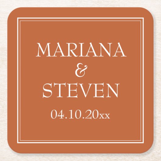 Modern minimalist Terracotta Kartonnen Onderzetters (Voorkant)