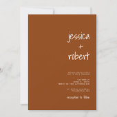 Modern minimalist Terracotta Photo Wedding Kaart (Voorkant)