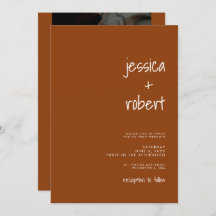 Modern minimalist Terracotta Photo Wedding