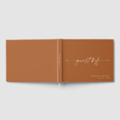 Modern Minimalist Terracotta Script Wedding  Gastenboek (Volledig)