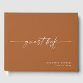 Modern Minimalist Terracotta Script Wedding  Gastenboek (Voorkant)