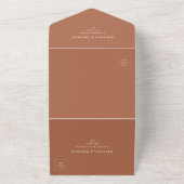 Modern minimalist Terracotta Wedding All In One Uitnodiging (Buitenkant)