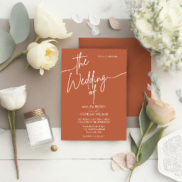 Modern minimalist Terracotta Wedding Kaart