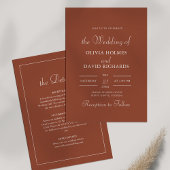 Modern minimalist Terracotta Wedding Kaart