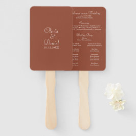 Modern minimalist Terracotta Wedding Programme Handwaaier