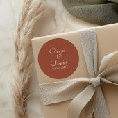Modern minimalist Terracotta Wedding Ronde Sticker