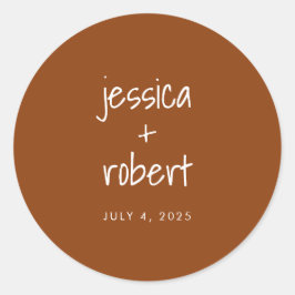 Modern minimalist Terracotta Wedding Ronde Sticker