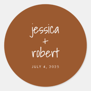 Modern minimalist Terracotta Wedding Ronde Sticker